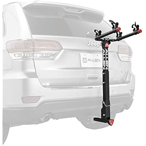 Allen Sports Deluxe Locking Quick Release 2-Bike Carrier for 2 Inch & 1 4 in. Hitch, Model 522QR , Black