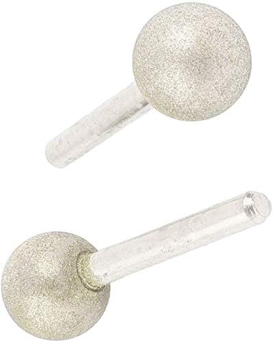 Utoolmart Spherical Head Diamond Grinding Bit Coated Mounted Points Round Ball Burs 150Grit 3mm Dia Shank Grinding Burr Bits 2pcs