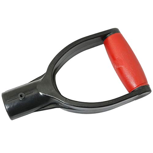MEETOOT Rot und Schwarz Schaufelgriff 3,2 cm ID D Griff zum Graben, Hackwerkzeug, Spaten, Schneeschaufel Cover