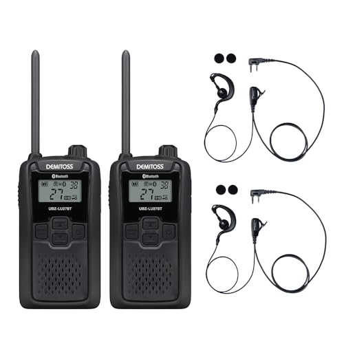 ケンウッド 中継機対応 特定小電力 トランシーバー DEMITOS UBZ-LU27 (Bluetooth対応/非対応) + 対応 イヤホンマイク BLUE CENTURY K008 セット (Bluetooth対応, 2台セット)
