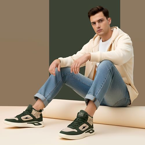 Image of BRUTON Thunder Strike-219 Men's Casual Sneakers | Stylish Lightweight Lace-Up Shoes for Men | Comfortable Walking Shoes | Trendy Fashion Footwear
