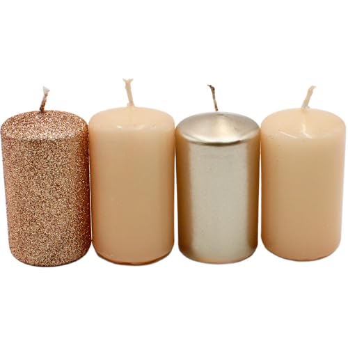 Dekohelden24 Stumpenkerze, Adventskerzen, Adventskranzkerzen, in...