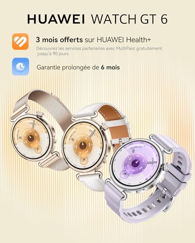 HUAWEI Watch GT 6 GPS 46mm Montres connectées Écran AMOLED de 1 47 Pouce Jusqu'à 21 Jours d'autonomie Cyclisme de Niveau Professionnel Compatible avec iOS et Android Analyse ECG - vue 2