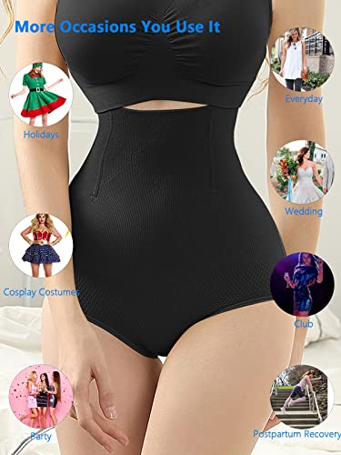 Ilovesia Womens Shapewear High Waist C-Section Recovery Slimming Underwear Tummy Control Panties 2Black+Nude Size L #TOP4