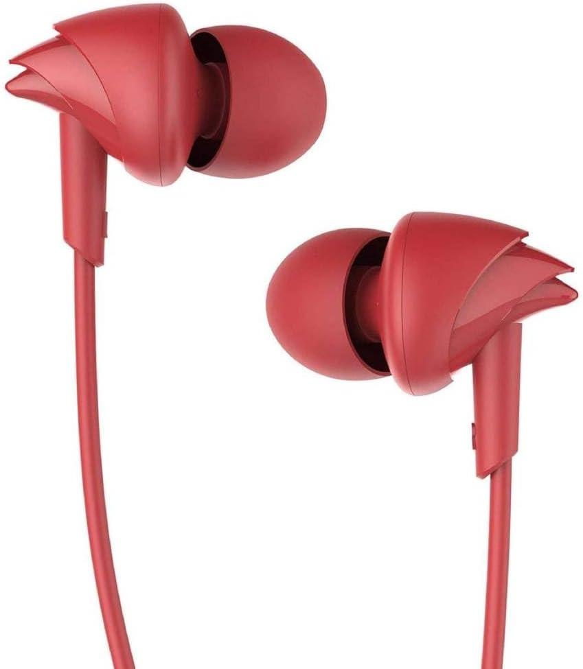 boAt Bassheads 100 in Ear Wired Headphones Earphones with Mic (Furious Red)