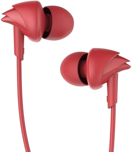 Boat Bassheads 100 in Ear Wired Headphones Earphones with Mic (Furious Red)