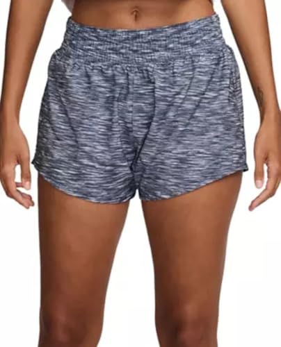 Nike Women's One Dri-FIT Mid-Rise 3" Brief-Lined Training Shorts, Black/White, Black, M