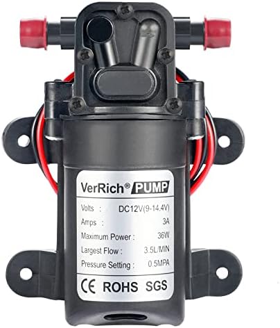 12V Water Pumps,VerRich 36W High Pressure self Priming Micro Diaphragm Pump for Motorhome,Caravan