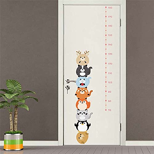 LIZHIOO Tableau De Hauteur Des Enfants, Animaux Forestiers Hauteur Mesurer Stickers Muraux pour Enfants Chambre À Coucher Hauteur Hauteur Règle Croissance Graphique De Croissance Décoration De La Sall Cover