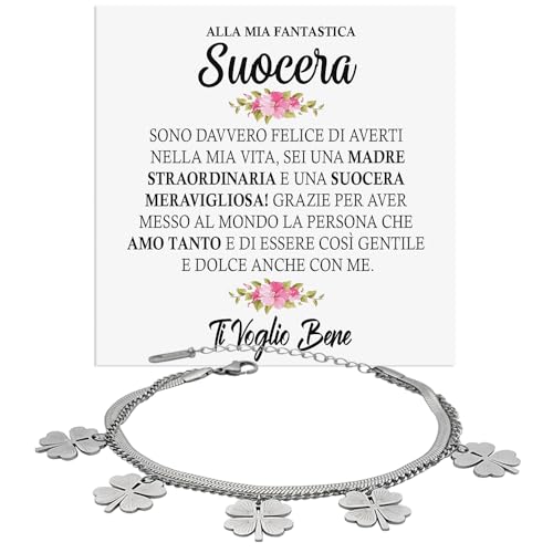 Bracciale A mia Suocera Argento Oro Compleanno Idee Regali per