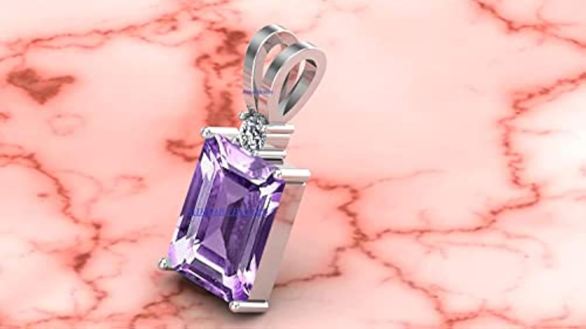 6.25 Ratti Amethyst Purple Crystal Stone Pendant Locket