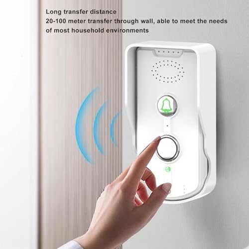 Campainha de Intercomunicação Sem Fio, Opções de Uso Duplo, Design de Botão Premium, Alcance de 1000