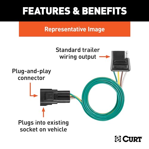 CURT 56429 Vehicle-Side Custom 4-Pin Trailer Wiring Harness, by CURT - Image 2