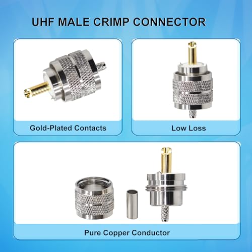 Conector UHF PL259 Macho Coaxial Pack 10 unidades TUOLNK miniatura 4