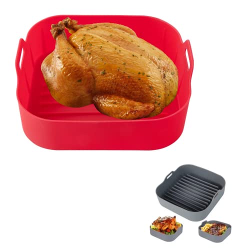 Forma Panela Forro Para Cozimento Airfryer Sem Sujeira Reutilizável (Vermelha)