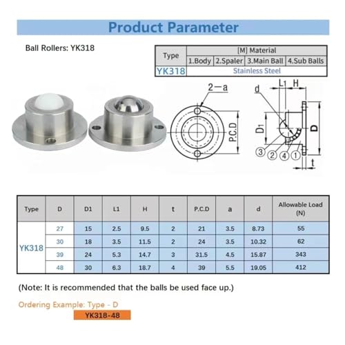 10PCS Heavy-Duty 30mm Ball Transfer Units, High Load Capacity Conveyor Rollers, Durable Caster Bearings for Smooth Movement & Easy Transport - Perfect for Industrial Applications