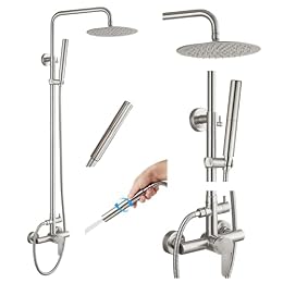gotonovo Outdoor Shower Kit 304 Stainless Steel for Poolside Brushed Nickel