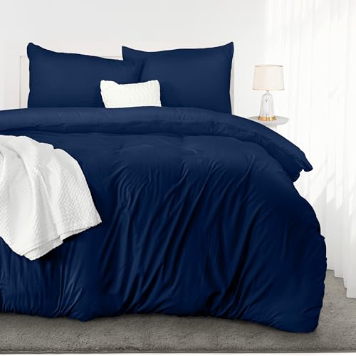 Utopia Bedding Funda Nordica Cama 180 - Microfibra Juego de Funda Nordica 240x260 cm y 2 Fundas de Almohada 65x65 cm (Azul Marino) - imagen 3