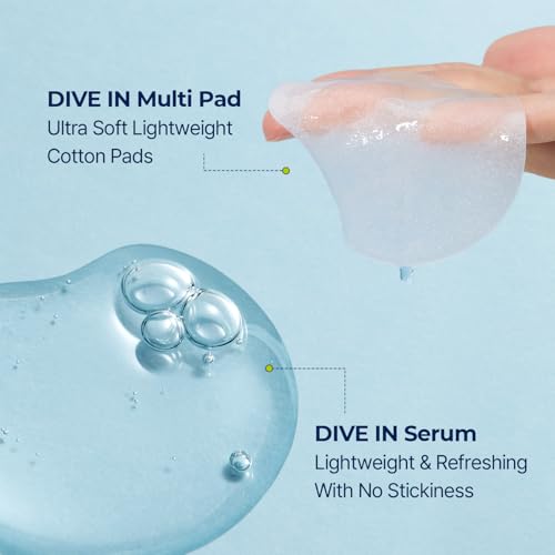 Torriden DIVE IN Serum 1.69 fl.oz. + DIVE IN Toner Pad (80 pads) | Instant Soothing and Hydrating | Korean Skin Care