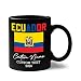 Personalized Ecuador Flag Black Ceramic Mug 2026, South America Travel Teacup, Proud Ecuador Coffee Cup 11oz 15oz, Custom Name/Text/Year Ecuadorian Flag Cup Gift For Family Friends, Latin Country Mug