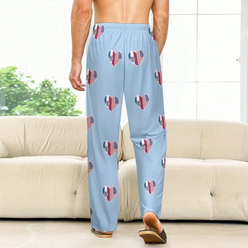 U.S. And Missouri Flags Men's Pajama Pants Lightweight Pjs Bottoms Sleep Lounge Pant with Pocket Drawstring2