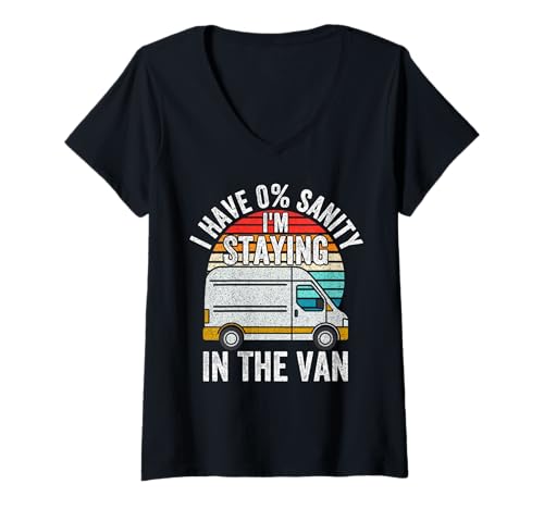 Femme Vintage I'm Staying in Tha Van Phasmophobia Gamer Man Women T-Shirt avec Col en V