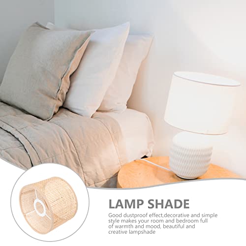 Cabilock Lamp Shade Hanging Pendant Light Cover, Lampshade For Table Lamp And Floor Light, Delicate Rattan Woven Light Cover Woven Lampshade Rattan Basket Style Home Decor 16X16X12Cm Khaki #TOP3
