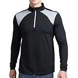 Mens Quarter Zip Pullover Active Long Sleeve Shirts For Men 1/4 Zip Sweatshirt with fleece lined For