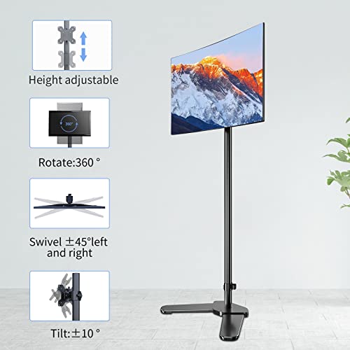 Pholiten Single Monitor Stand Tall, Extra Long Vertical VESA Mount for Most 13”-27” Monitors up to 10kg - Image 2