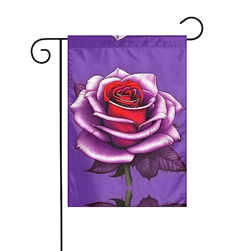 GGNKDL Drapeau de jardin imprimé rose fuchsia pour décoration de cour extérieure adapté à toutes les saisons 30,5 x 45,7 cm