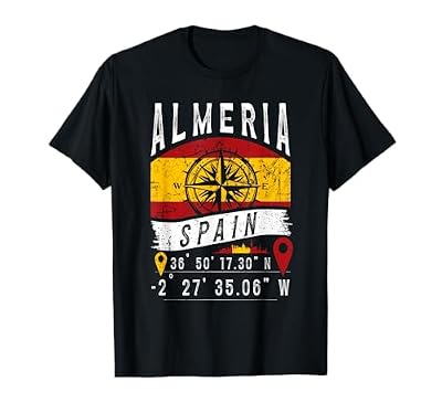 Almería Bandera España Coordenadas GPS De Almería Camiseta | Ya disponible en tu tienda friki favorita! En mundofriki.es! Almería Bandera España Coordenadas GPS De Almería Camiseta | Ya disponible en tu tienda friki favorita! En mundofriki.es!