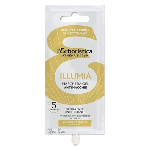 L'Erboristica Illumia Maschera Gel Antimacchie Schiarente e Uniformante, 1 bustina richiuduibile da 15 ml x 5 applicazioni