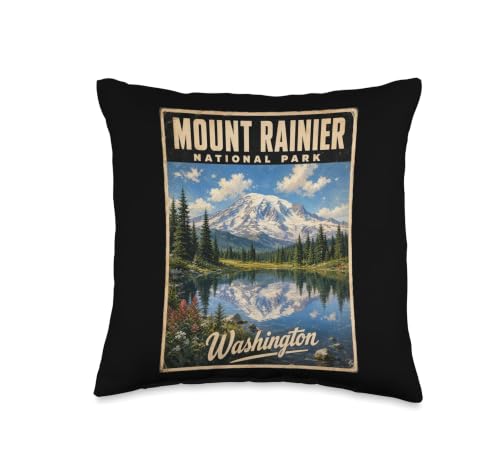 Mount Rainier National Park, Washington Throw Pillow