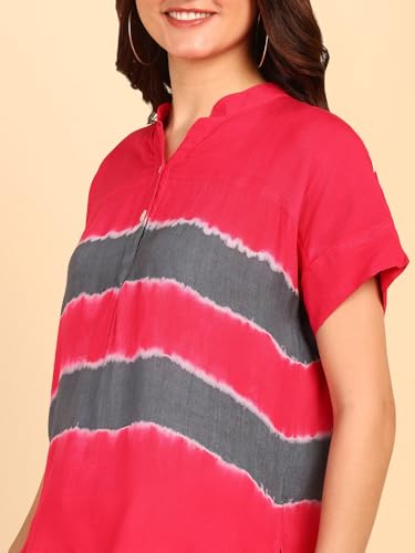 Image of Maaesa Hand Dyed Rayon Top for Women
