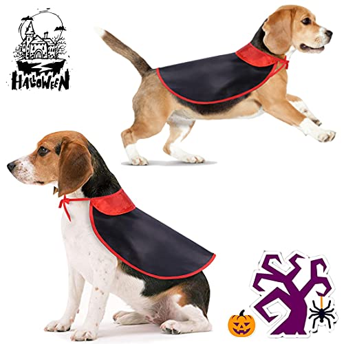 Lkex Halloween Vampire Cloak Large Dog Costume, Pet Cape Funny Holiday Clothes For Bloody Zombie Cosplay Party Cool Halloween Cape For Dog Dress Supplies (Black, Large) #TOP2