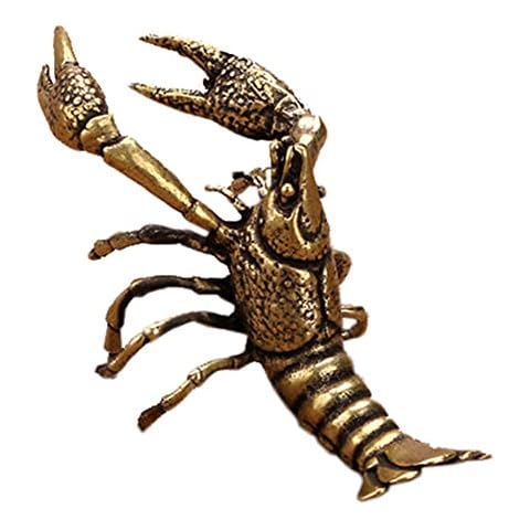 NEBAISEN Brass Lobster Figurine Metal Animal Statue Feng Shui Sculpture Chinese Tea Pet Home Decor Gifts Cover