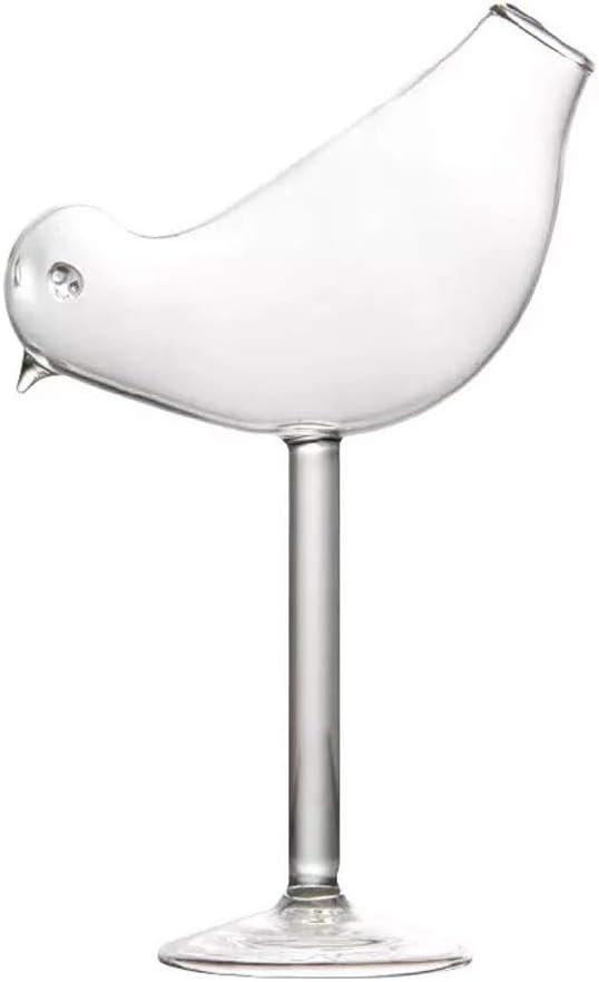 Glass Cup, 150Ml Creative Bird Shape Cocktail Goblet Glass Personality Molecular Smoked-C