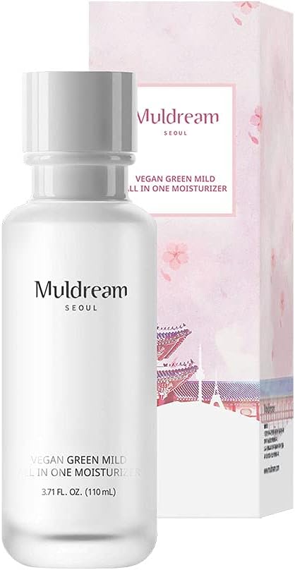 Muldream Vegan Green Mild All In One Moisturizer - Hydrating Moisturizing for Dry & Sensitive Skin Fast Absorption - 100ml