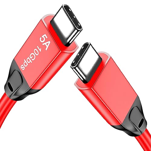 USB C to USB C 3.1 Cable 10FT, 10Gbps USB 3.1 Gen 2 Cable, 4K@60Hz Monitor Cord and 100W Fast Charging with E-Mark for Thunderbolt 3/4, MacBook Pro/Air,iPad Pro,Oculus, SSD,Galaxy S23(Red)