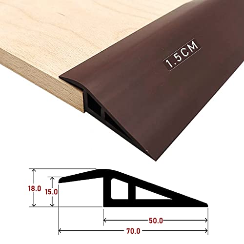 Dailisen 3.4Ft Floor & Carpet Threshold Transition Strip, Overlap Edge Reducer,Edging Trim For Doorway Flooring Mats And Tiles,Beveled Edge Ramp Edge Guard,For Use With 3/5" Thick Material (Brown) #TOP1