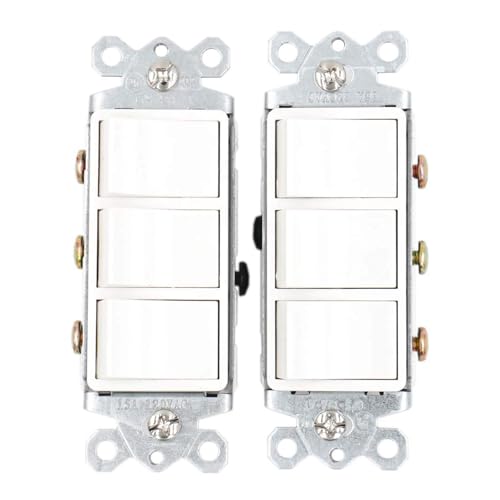 Baomain GPS-15A-ASB Triple Combination Rocker Switch 15 Amp, 120 Volt, 3 Individual Switches cover