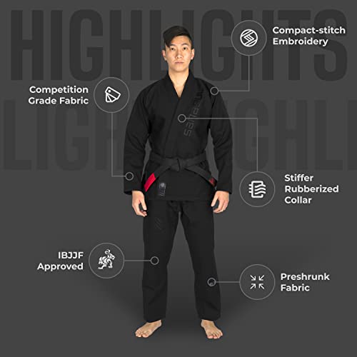 Sanabul Highlights Pro Brazilian Jiu Jitsu Gi Premium BJJ Gi IBJJF Competition - Allblack, A0 by Sanabul - Image 4