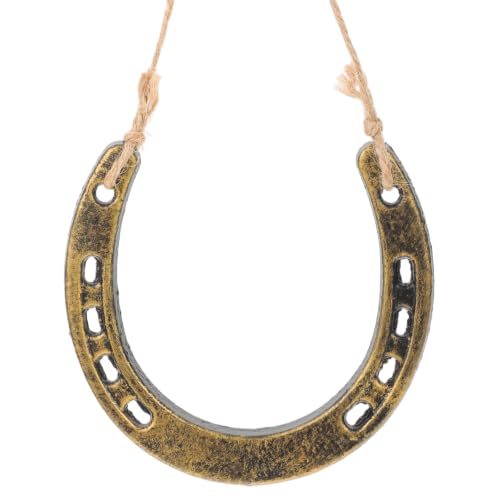 Image of Lusofie Cast Iron Horseshoe Decor - Lucky Horseshoe Wall Decor - Rustic Good Luck Horse Shoe for Western Wedding Cowboy Party Housewarming Christmas Decorations & DIY Craft Projects (Gold)
