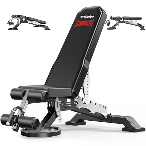 Birdfeel Adjustable Weight Bench 1800LBS Heavy Duty Black