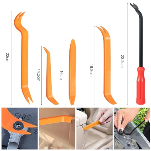 Bczhieulw Clips grapas coche - 6 tipos diferentes de clips del panel de la puerta y clips de plástico de moldura del parachoques universal, conjunto de 105 piezas - imagen 3