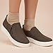 CUSHIONAIRE Platform Slip On Womens Sneakers, Casual Perforated Fashion Sneakers for Women with Supportive Comfort Design, Wide Widths Available, GRAY 6