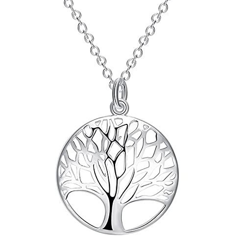 Bijoux à Breloques : Pendentif Rond Arbre de Vie Finement Ciselé