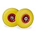 Produktbild Relaxdays 2X Sackkarrenrad, pannensichere Vollgummireifen, 3.00-4 Zoll, 20mm Achse, bis 80 kg, 260 x 85 mm, gelb-rot