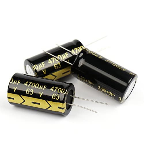 4700Uf Capacitor, 4700Uf 63V Capacitor, Aluminum Electrolytic Capacitors, 63V 4700Uf Capacitor, 4700 Mfd 63 Volt, Low Esr Capacitors, Size 22X40Mm For Audio, Amplifier,Lcd Monitor (Pack Of 4Pcs) #TOP7