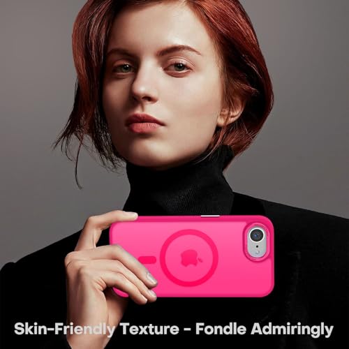 Newfuture Magnetic for iPhone 17e Case & iPhone 16e Case [Compatible with Magsafe] [Military Grade Drop Protection] Matte Anti-Scratch Protective Phone Cover for Repair Kits, Hot Pink by Newfuture - Image 5